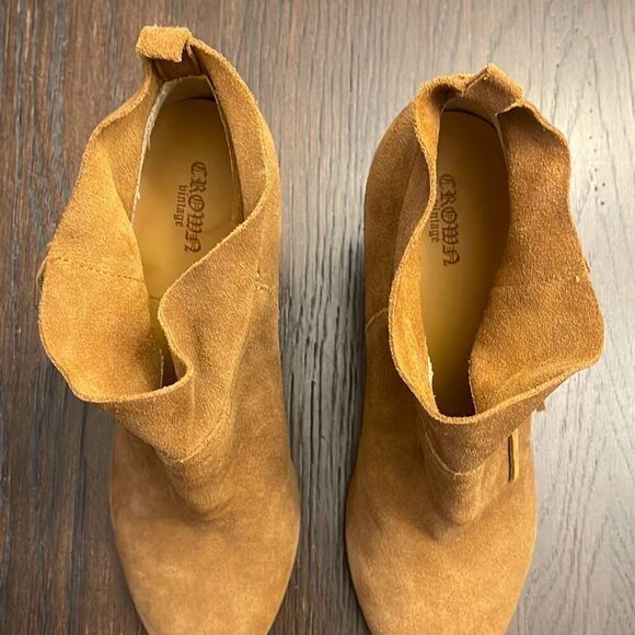 Crown Vintage Womens Suede Randi Fringe Heeled Ankle Boots Camel Size 9M NWOT - Picture 10 of 11